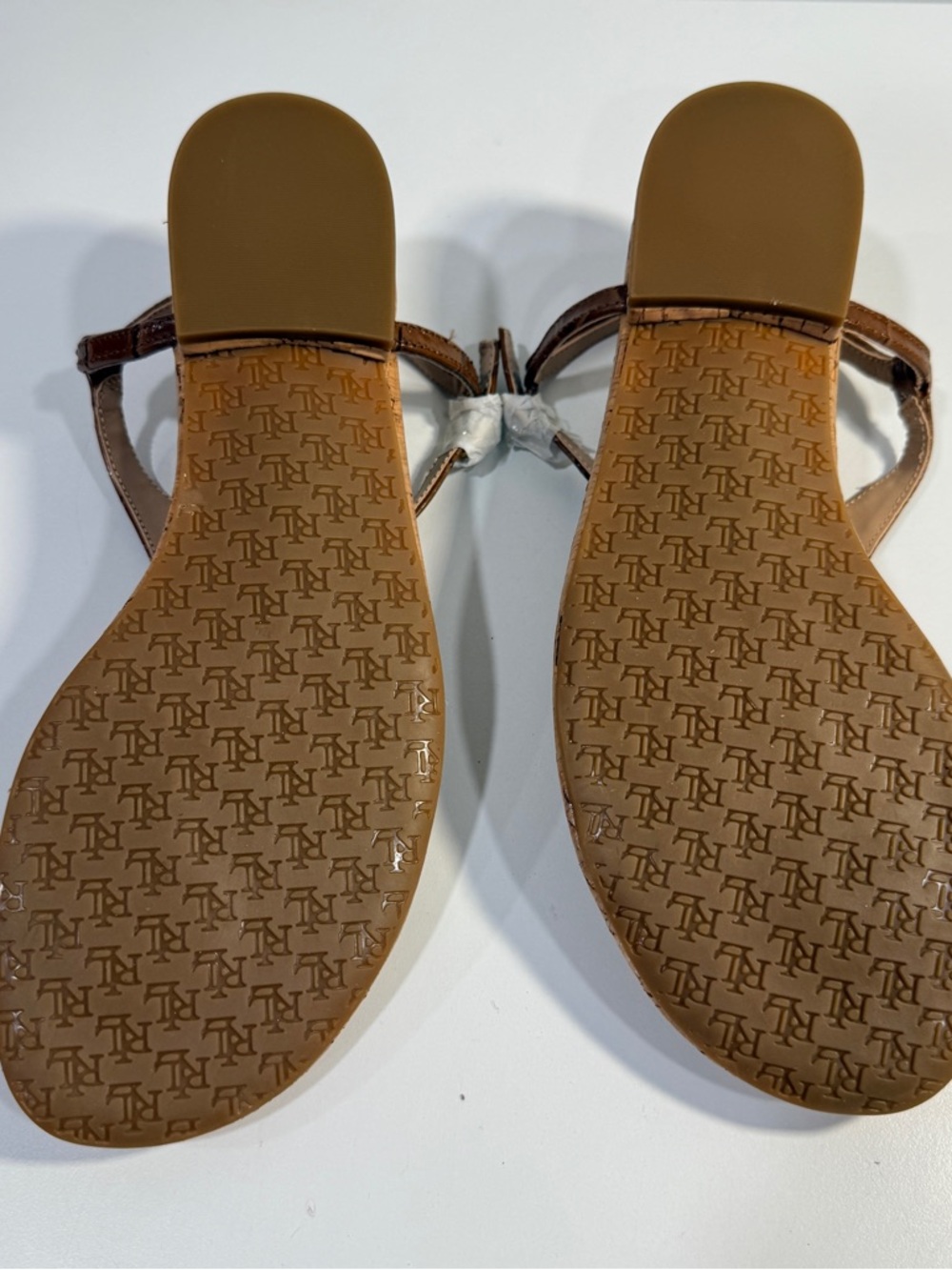 Ralph Lauren Ellington Brown Leather Thong Slingback Sandals Women’s Size 8.5 - Picture 10 of 13